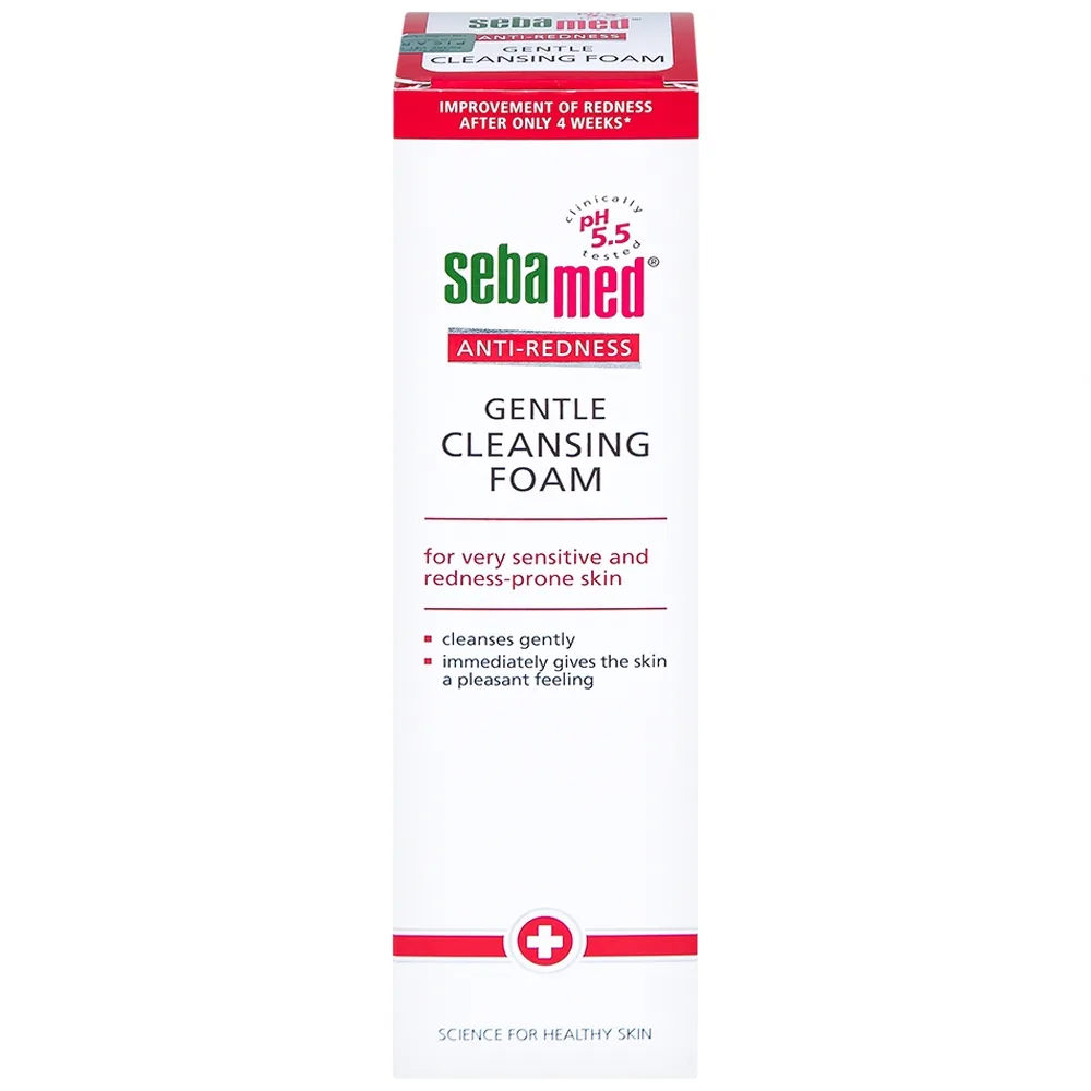 Hình ảnh Sữa rửa mặt bọt Anti-Redness Gentle Cleansing Foam Sebamed cho da siêu nhạy cảm, phục hồi biến chứng da (150ml)