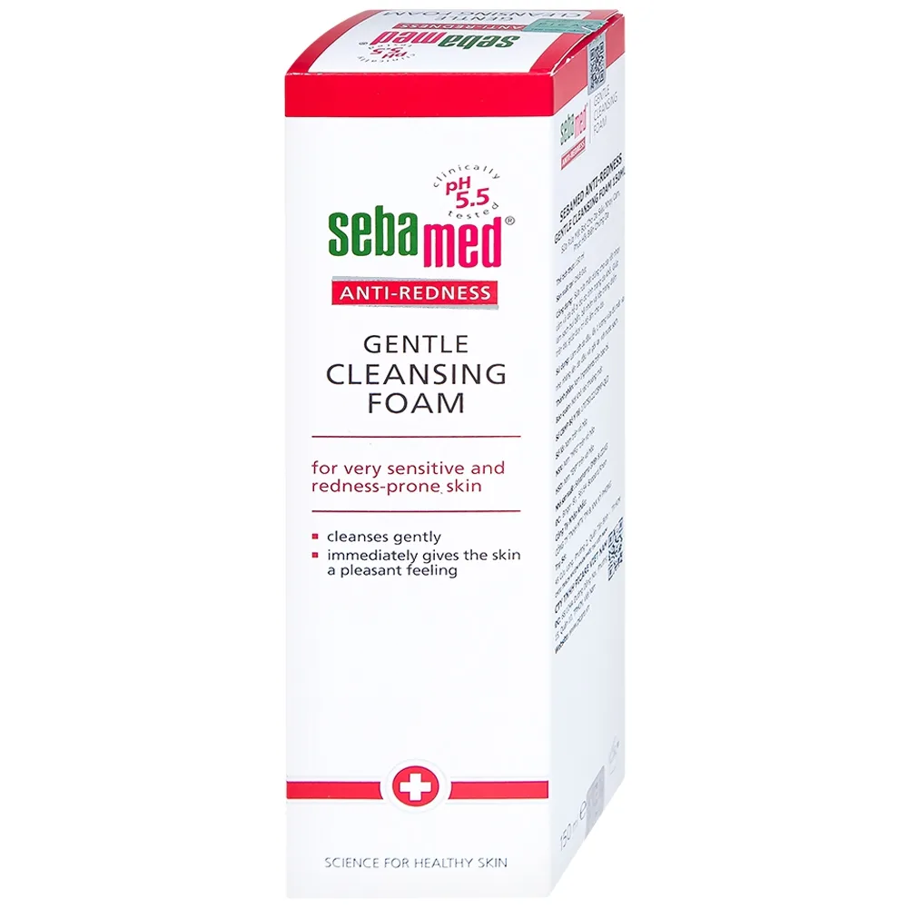 Hình ảnh Sữa rửa mặt bọt Anti-Redness Gentle Cleansing Foam Sebamed cho da siêu nhạy cảm, phục hồi biến chứng da (150ml)