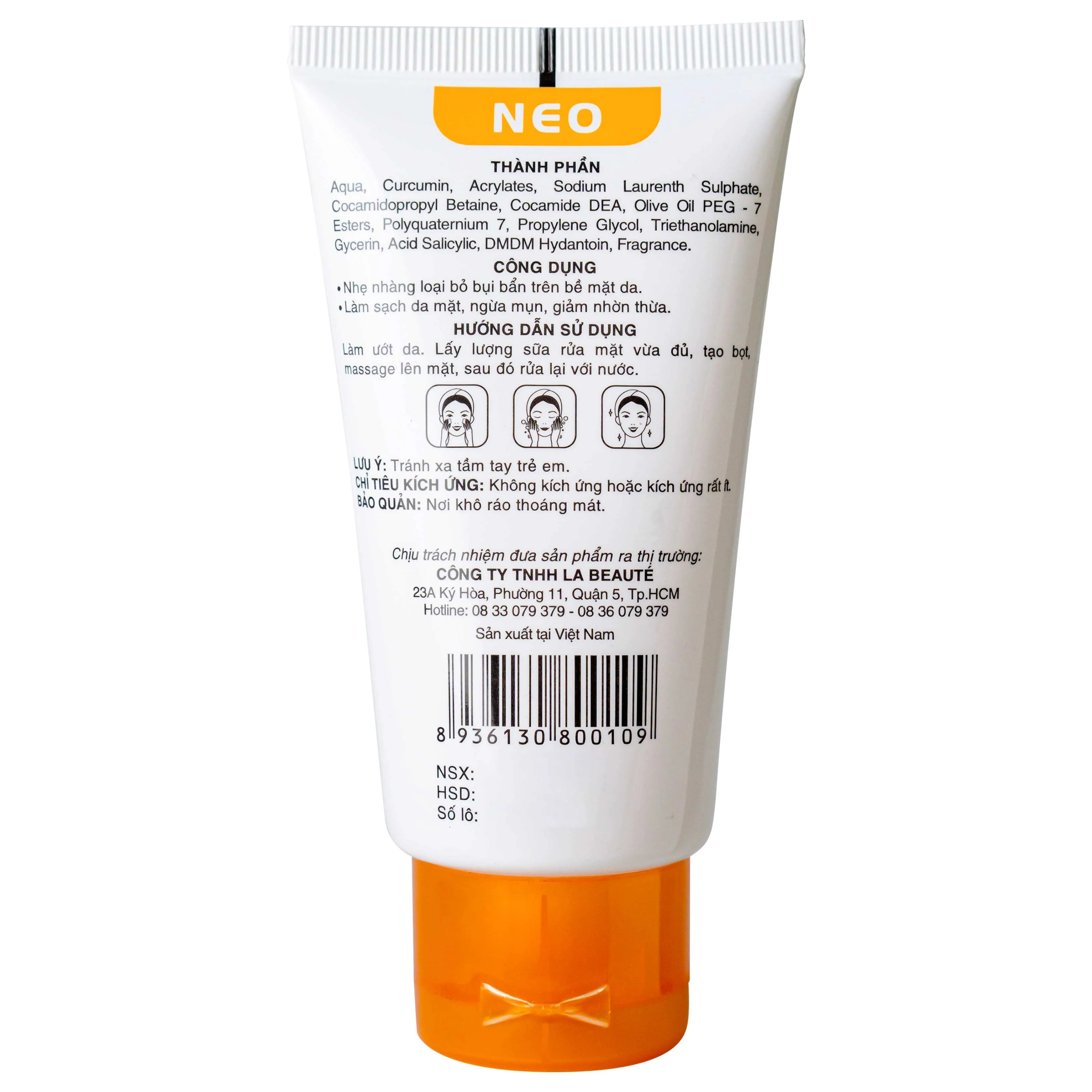 Hình ảnh Sữa rửa mặt nghệ Nano Neo Cleanser ngừa mụn, ngừa sẹo, mờ vết thâm (86g)