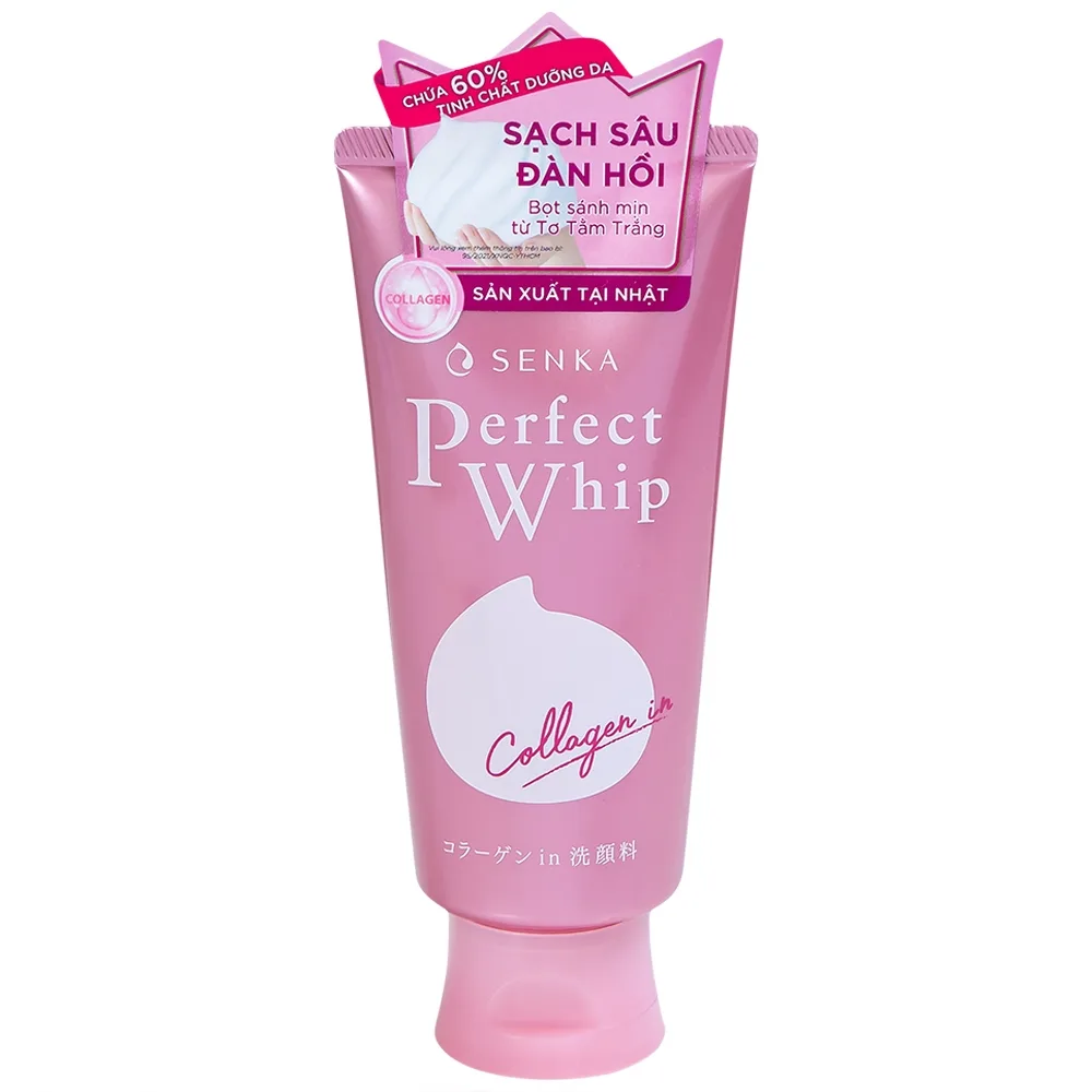 Hình ảnh Sữa rửa mặt Perfect Whip Collagen in Senka loại bỏ bụi bẩn, bụi mịn và bã nhờn (120g)
