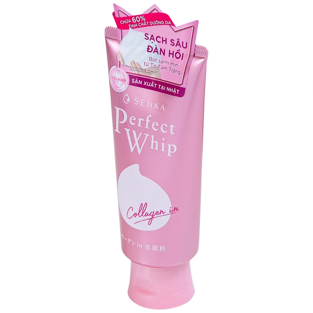 Hình ảnh Sữa rửa mặt Perfect Whip Collagen in Senka loại bỏ bụi bẩn, bụi mịn và bã nhờn (120g)