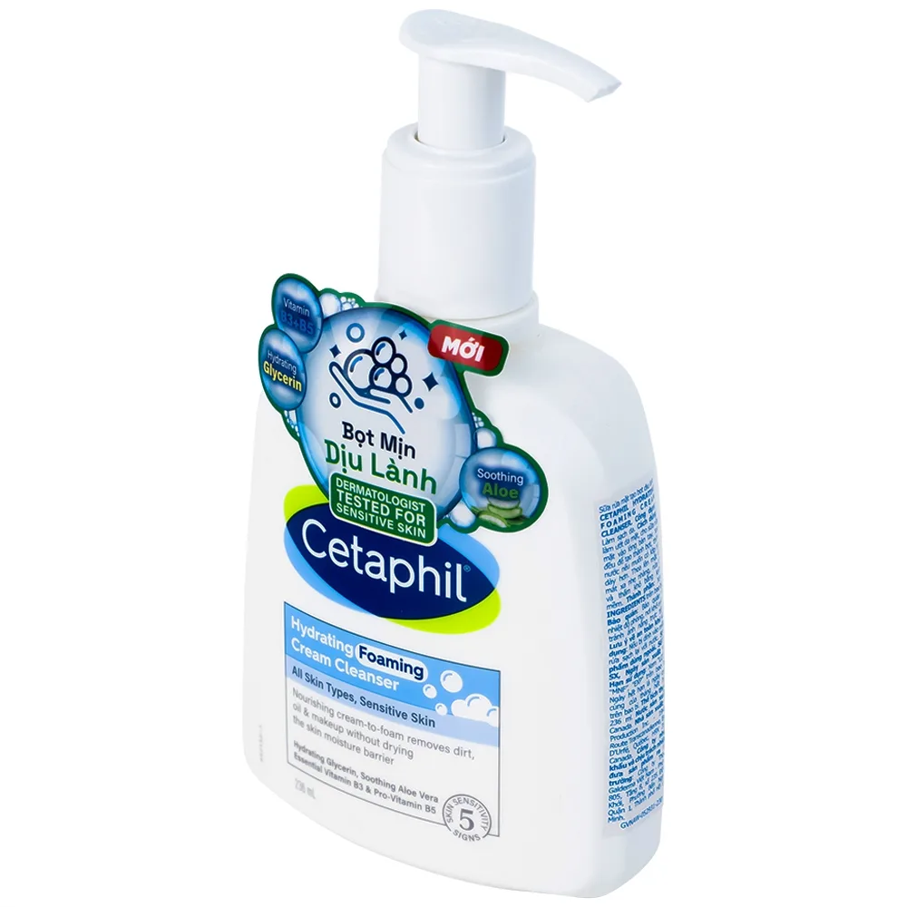 Hình ảnh Sữa rửa mặt tạo bọt dịu lành Cetaphil Hydrating Foaming Cream Cleanser (236ml)