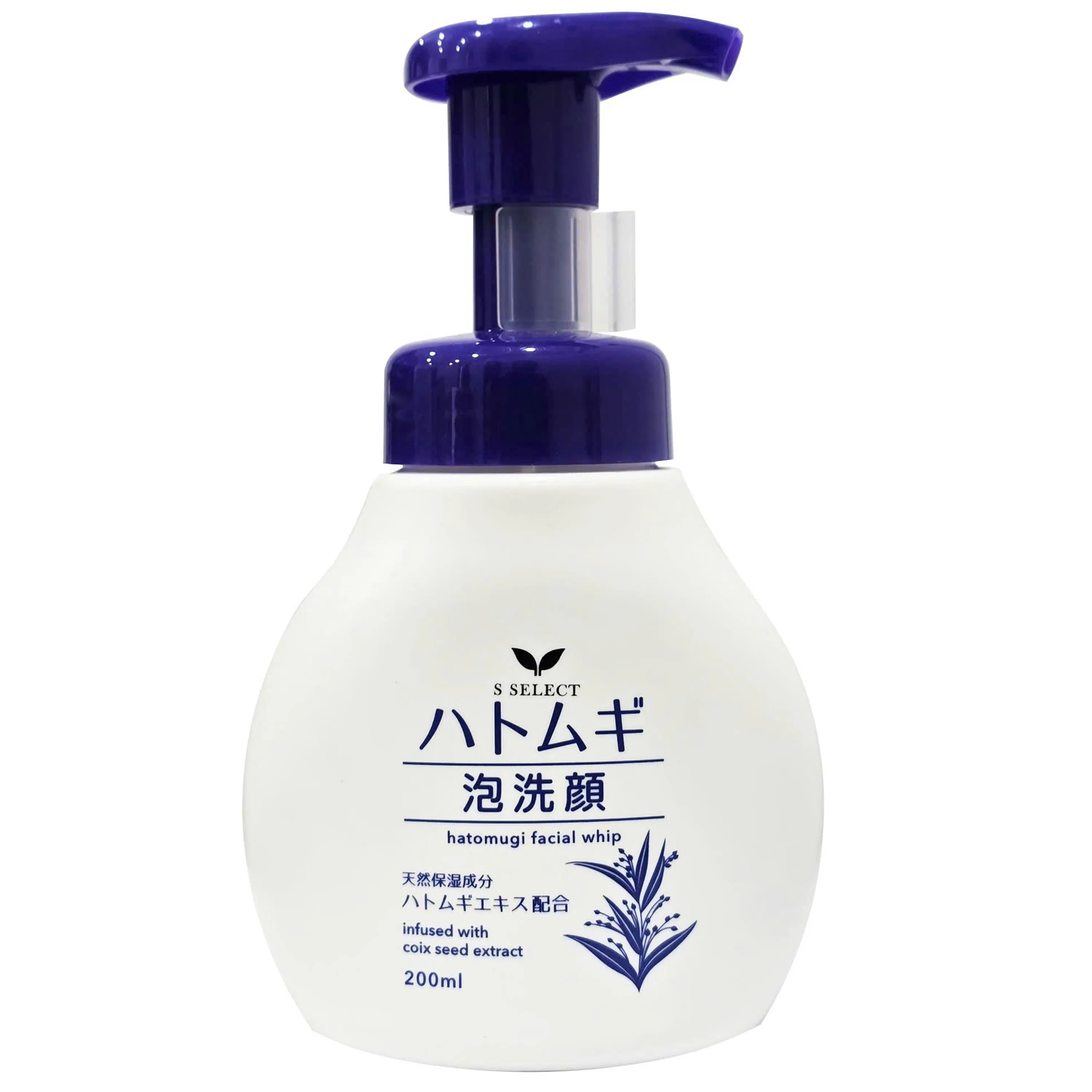 Hình ảnh Sữa rửa mặt tạo bọt S Select Hatomugi Facial Whip làm sạch, dưỡng ẩm (200ml)