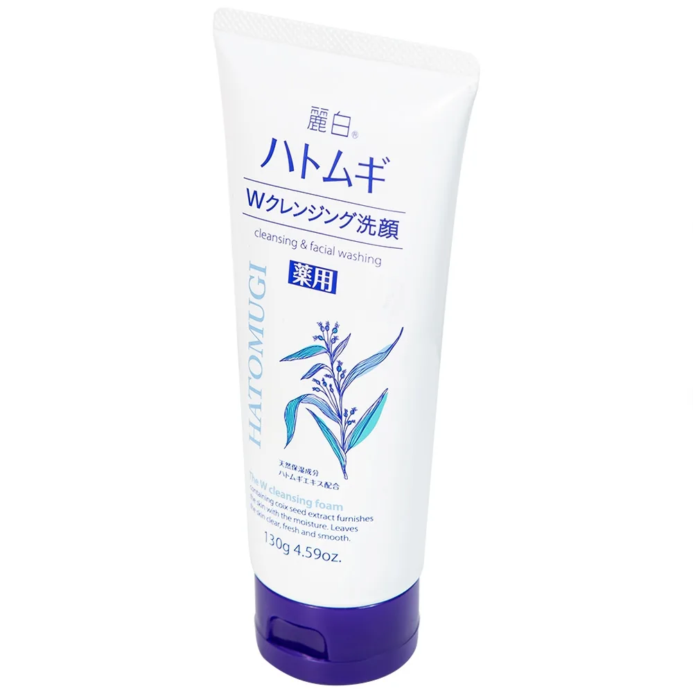 Hình ảnh Sữa rửa mặt tẩy trang Hatomugi Reihaku Hatomugi W Cleansing Foam làm sạch da, loại bỏ bụi bẩn (130g)
