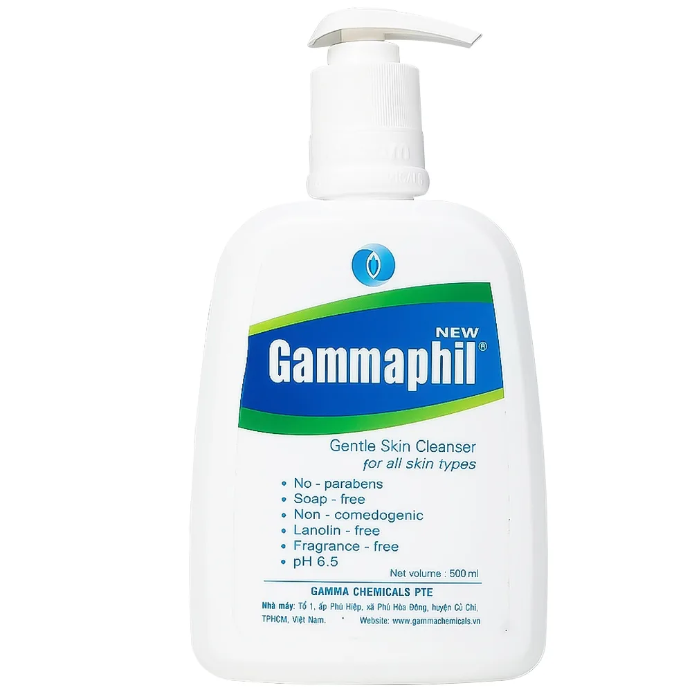 Hình ảnh Sữa rửa mặt và toàn thân cao cấp Gammaphil Gentle Skin Cleanser 500ml làm sạch da, dịu nhẹ, dưỡng da