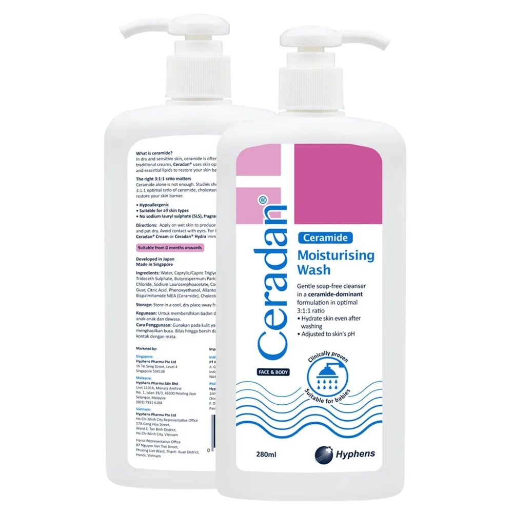 Hình ảnh Sữa tắm Ceradan Moisturising Wash 280ml dùng cho mọi vùng da kể cả da mặt