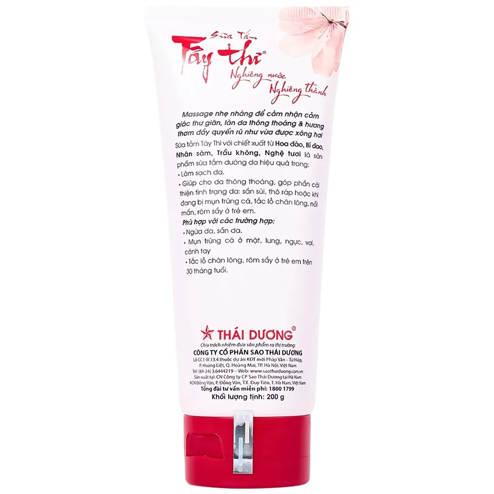 Hình ảnh Sữa tắm Tây Thi Sao Thái Dương sạch da, hạn chế viêm lỗ chân lông, viêm da, mụn trứng cá ở trẻ em (200g)