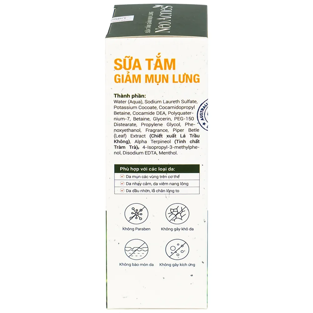 Hình ảnh Sữa tắm giảm mụn lưng Neo Acnes tinh chất tràm trà (250ml)