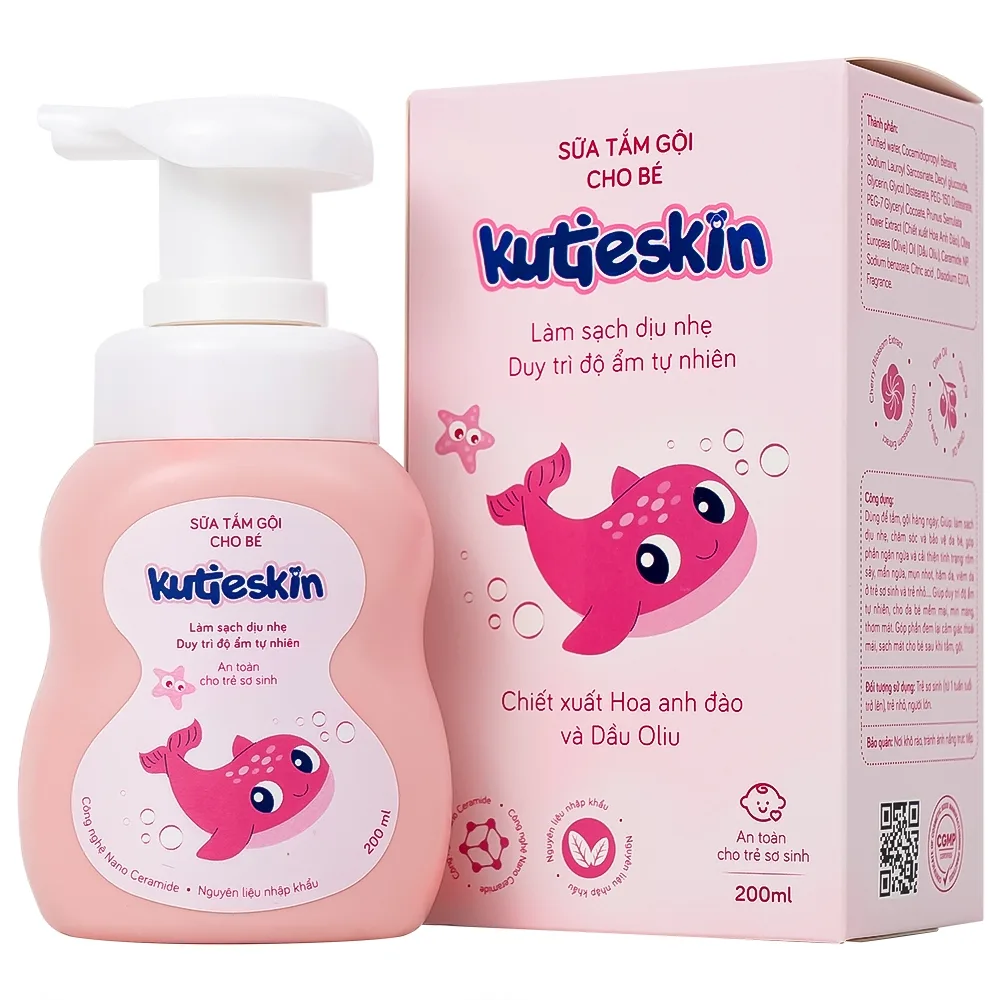 Hình ảnh Sữa tắm gội cho bé Kutieskin giúp làm sạch dịu nhẹ, chăm sóc và bảo vệ da bé (200ml)