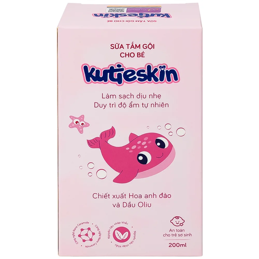 Hình ảnh Sữa tắm gội cho bé Kutieskin giúp làm sạch dịu nhẹ, chăm sóc và bảo vệ da bé (200ml)