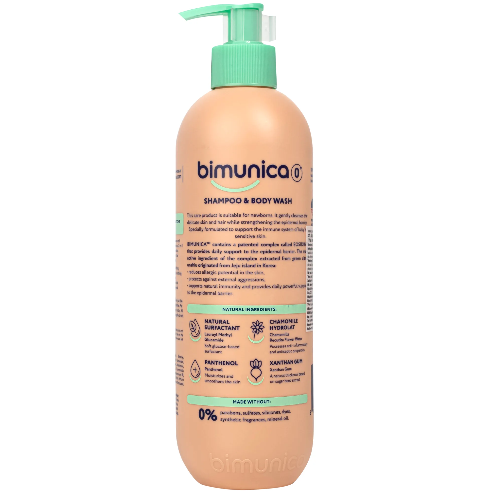 Hình ảnh Sữa tắm gội cho trẻ sơ sinh và trẻ nhỏ 2in1 Bimunica dịu nhẹ, an toàn cho da và tóc (500ml)