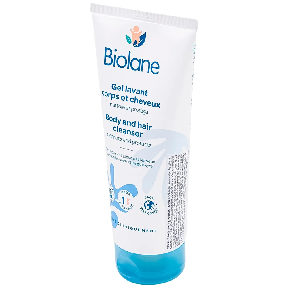 Hình ảnh Gel tắm gội Biolane dịu nhẹ làm sạch tóc và cơ thể cho bé (200ml)
