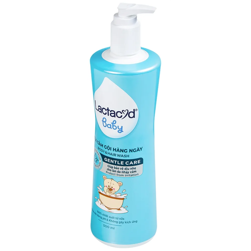 Hình ảnh Sữa tắm gội hàng ngày Lactacyd Baby Gentle Care cho trẻ giảm rôm sảy và hăm kẻ (500ml)