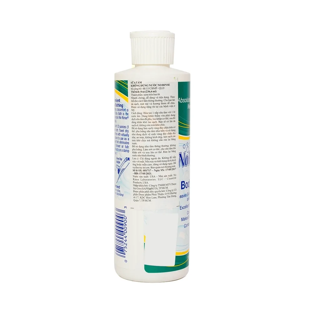 Hình ảnh Sữa tắm không cần dùng nước NoRinse Body Bath thay thế cách tắm thông thường (236,6ml)