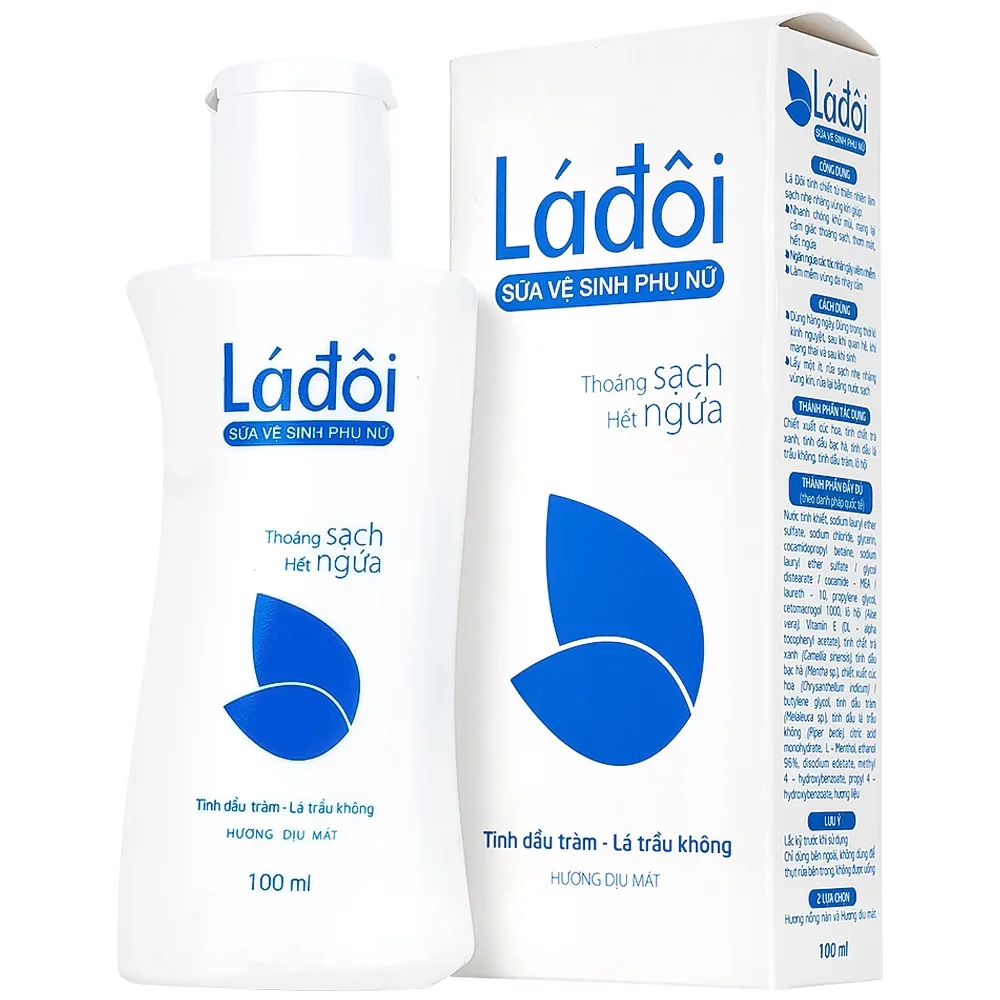 Hình ảnh Sữa vệ sinh phụ nữ Shema lá đôi màu xanh làm sạch, khử mùi (100ml)