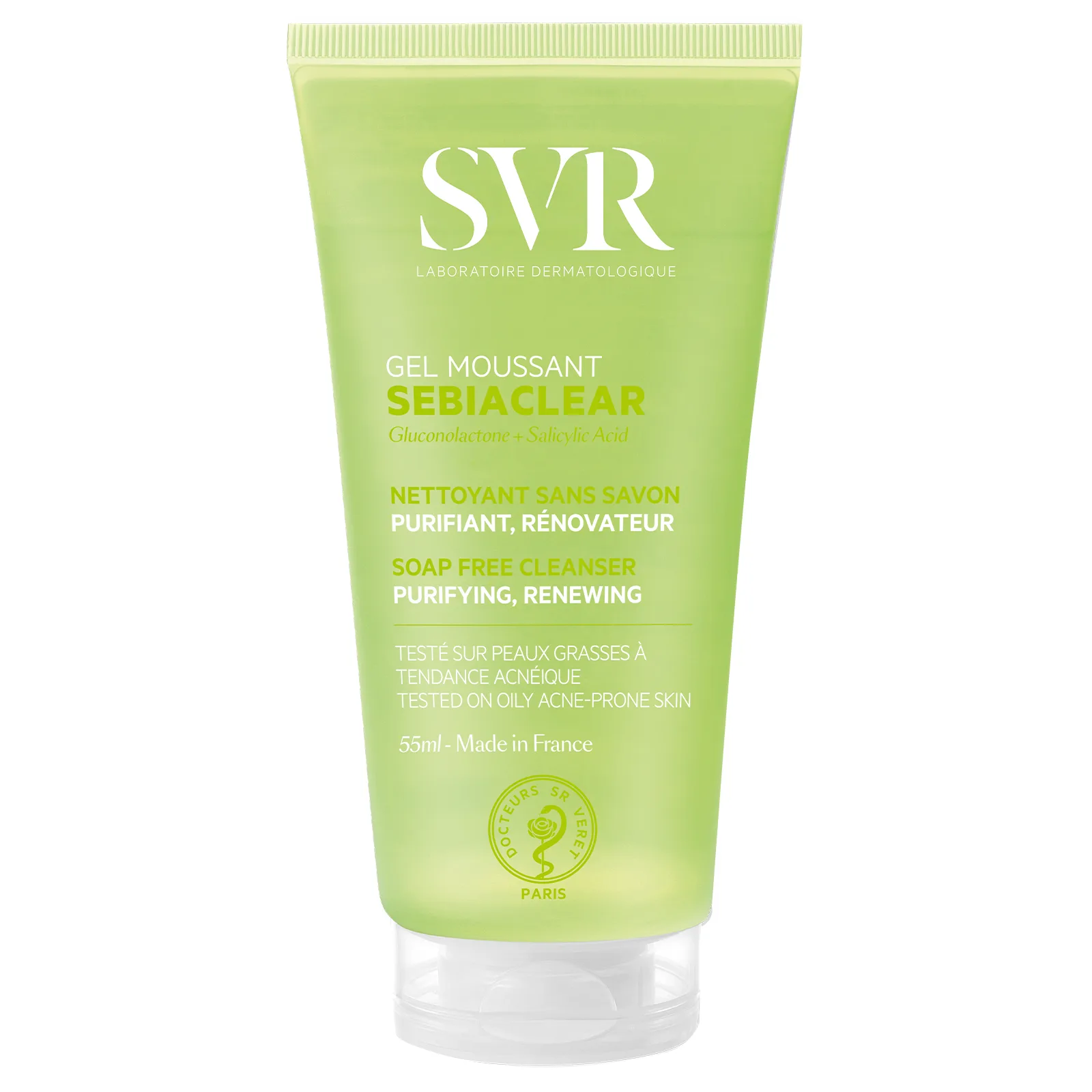Hình ảnh Gel rửa mặt và loại bỏ tế bào chết không chứa xà phòng SVR Sebiaclear Gel Moussant 55ml