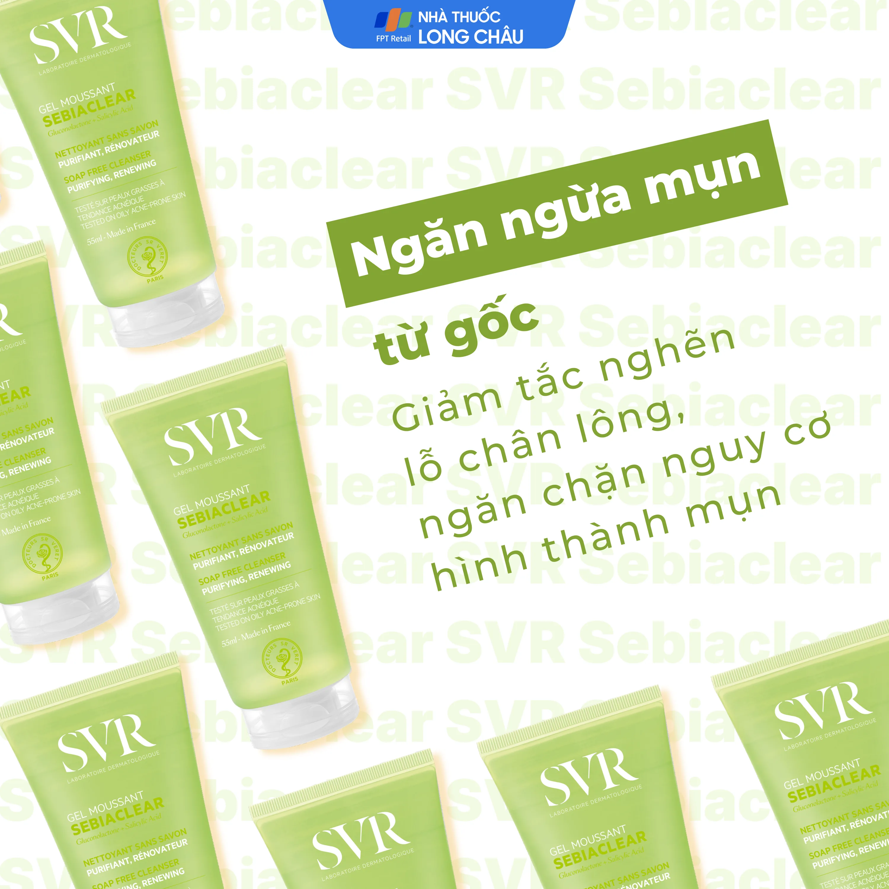 Hình ảnh Gel rửa mặt và loại bỏ tế bào chết không chứa xà phòng SVR Sebiaclear Gel Moussant 55ml