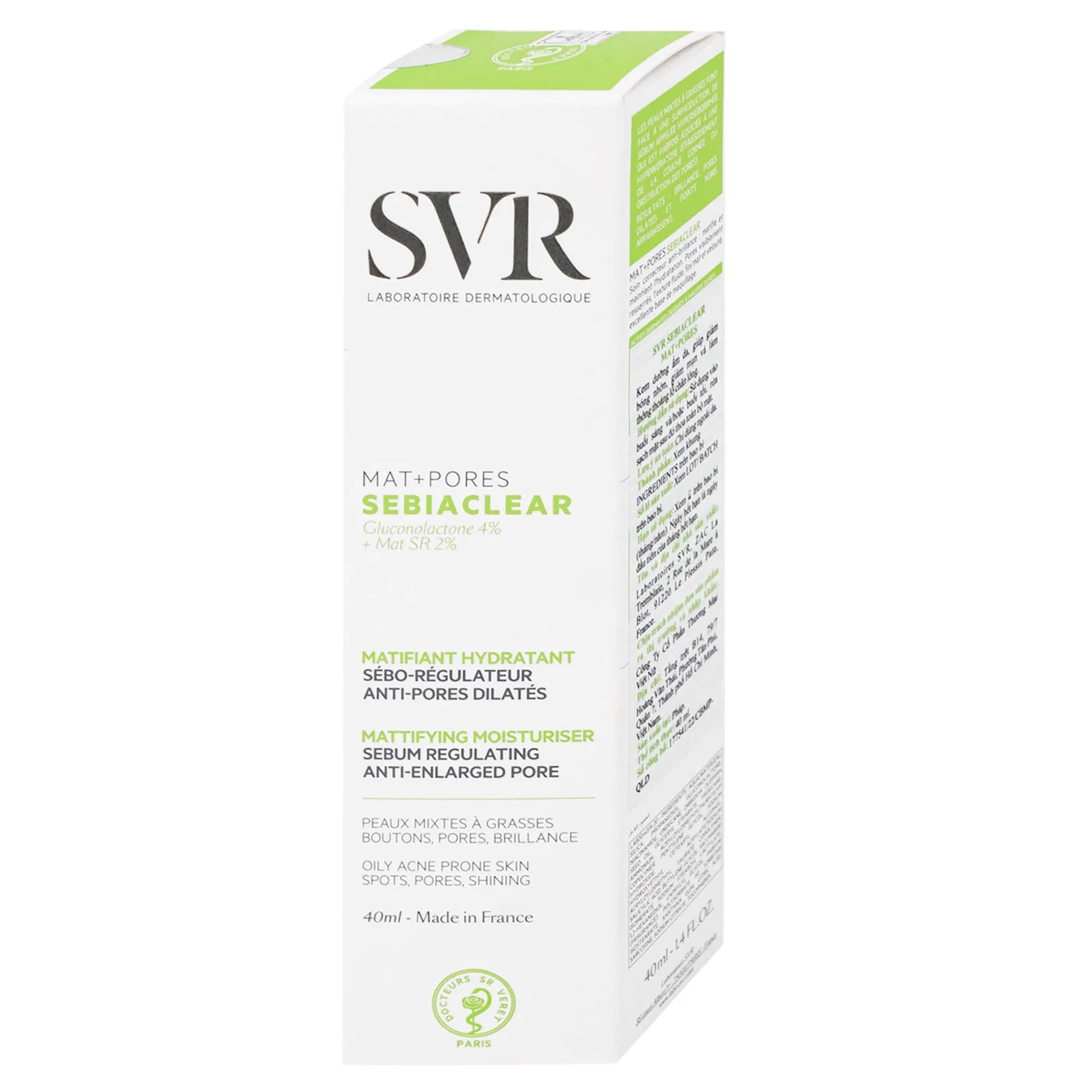 Hình ảnh Kem SVR Sebiaclear Mat And Pores điều hòa bã nhờn, dưỡng ẩm, thu nhỏ lỗ chân lông (40ml)