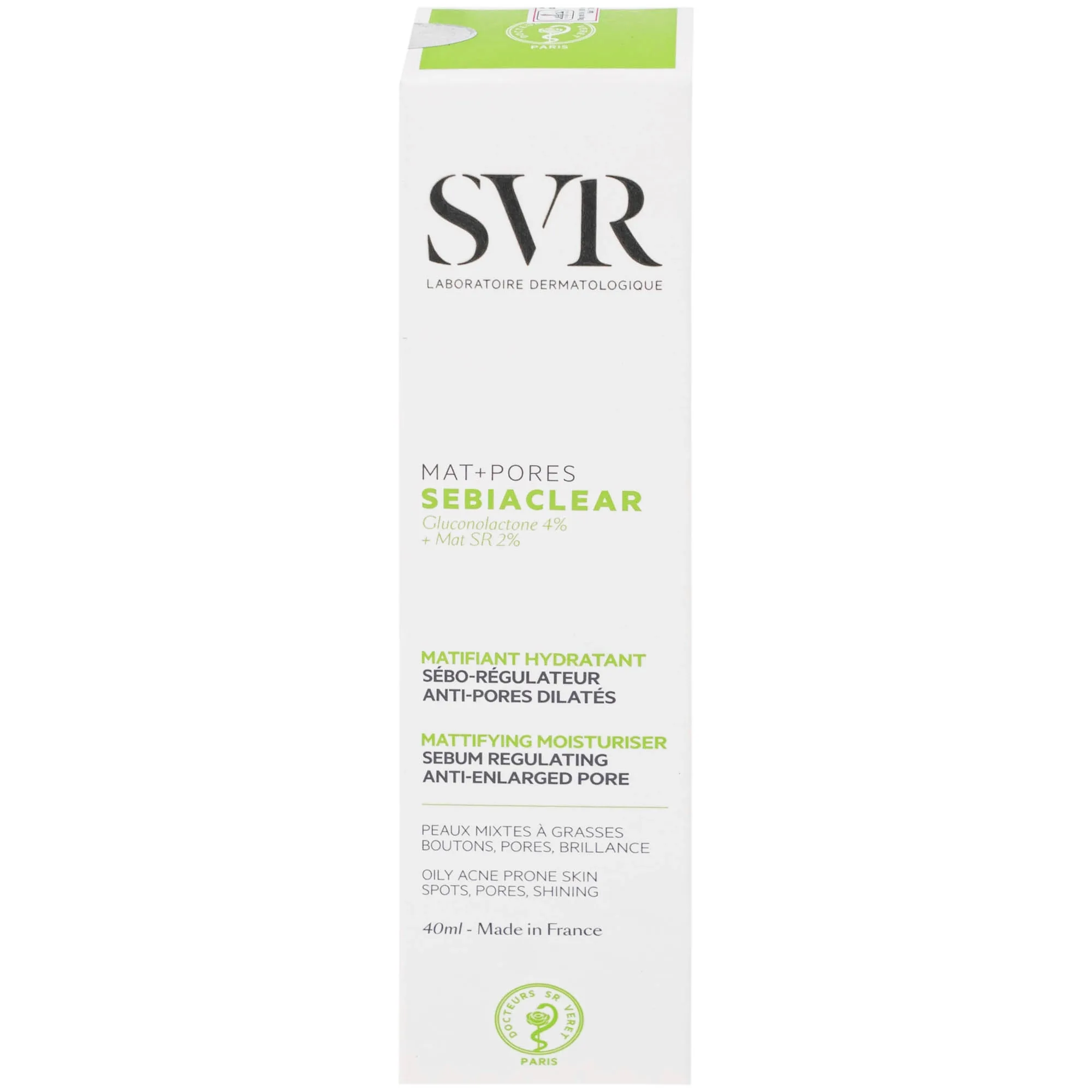Hình ảnh Kem SVR Sebiaclear Mat And Pores điều hòa bã nhờn, dưỡng ẩm, thu nhỏ lỗ chân lông (40ml)