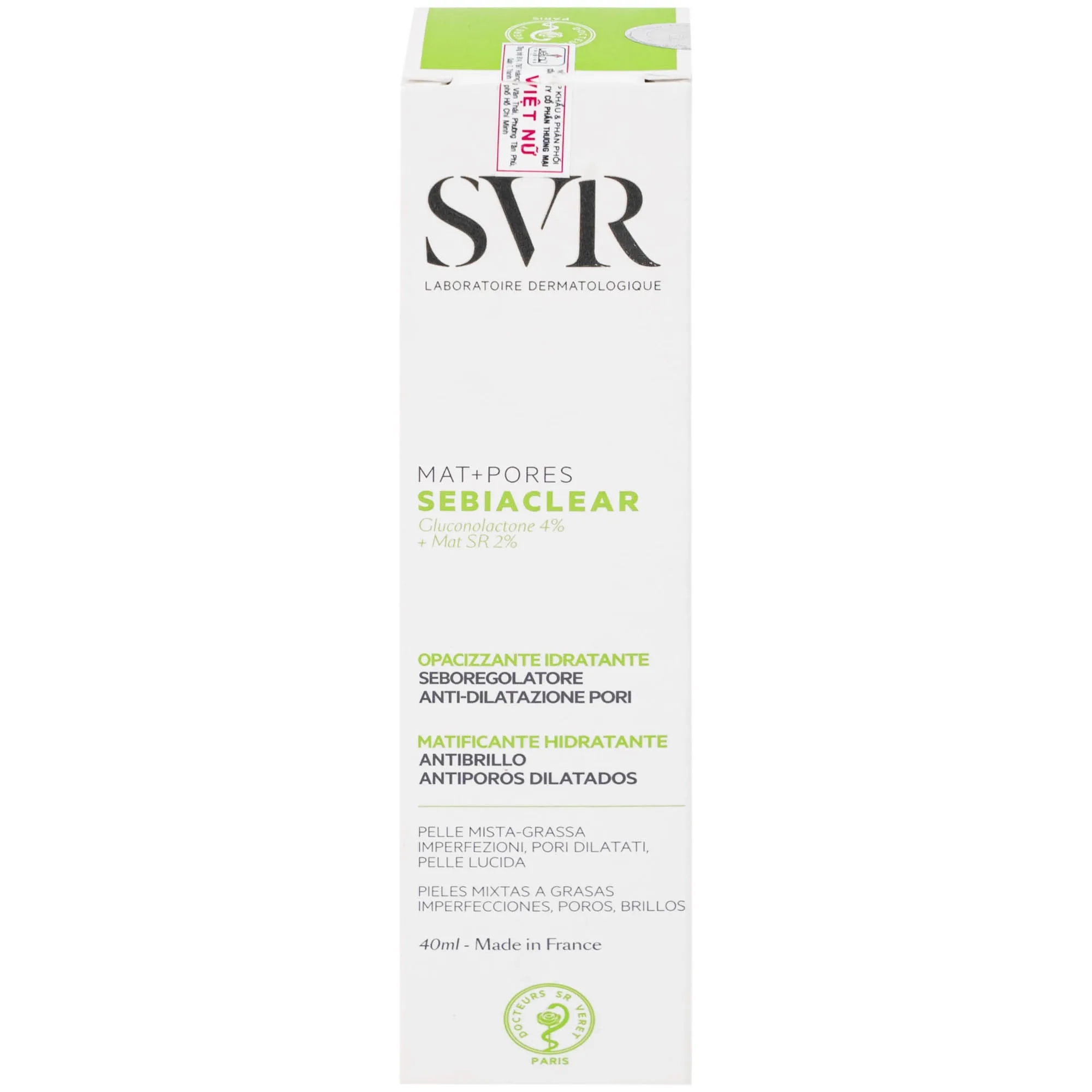 Hình ảnh Kem SVR Sebiaclear Mat And Pores điều hòa bã nhờn, dưỡng ẩm, thu nhỏ lỗ chân lông (40ml)