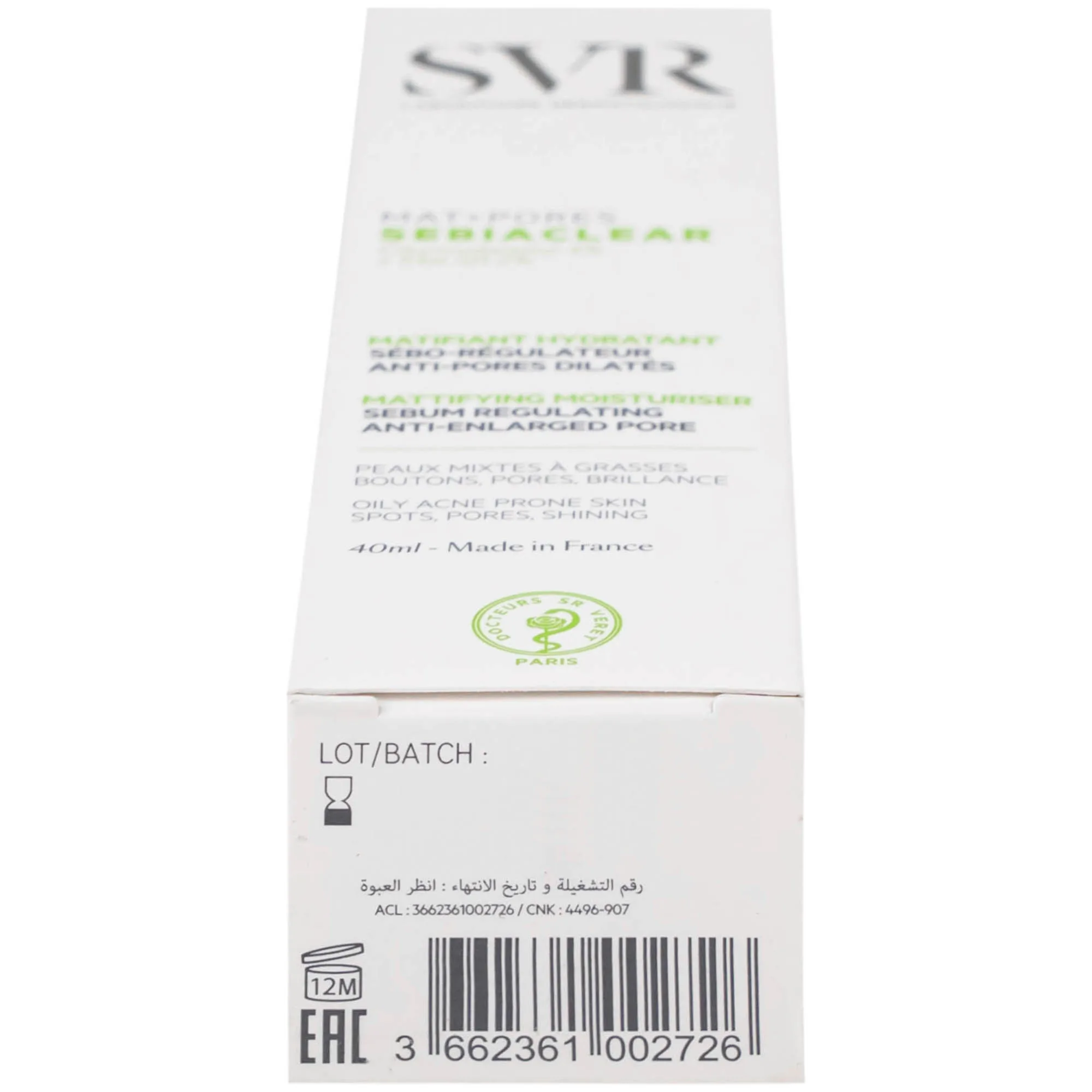 Hình ảnh Kem SVR Sebiaclear Mat And Pores điều hòa bã nhờn, dưỡng ẩm, thu nhỏ lỗ chân lông (40ml)