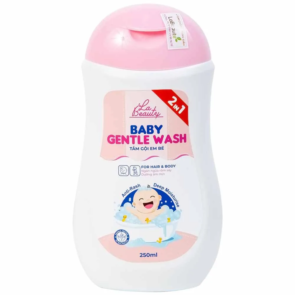 Hình ảnh Sữa tắm gội Baby Gentle Wash La Beauty giảm và ngăn ngừa rôm sảy, hăm da ở trẻ (250ml)