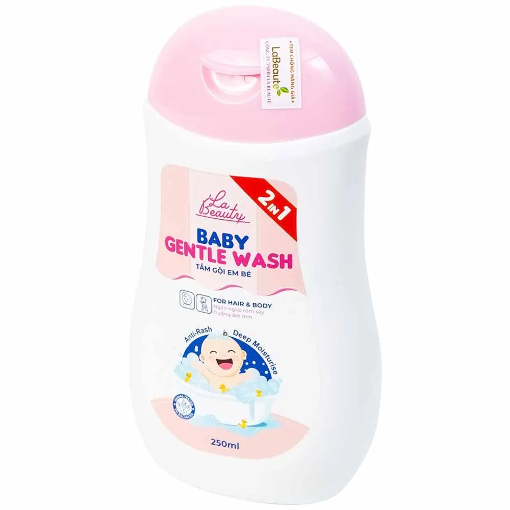 Hình ảnh Sữa tắm gội Baby Gentle Wash La Beauty giảm và ngăn ngừa rôm sảy, hăm da ở trẻ (250ml)
