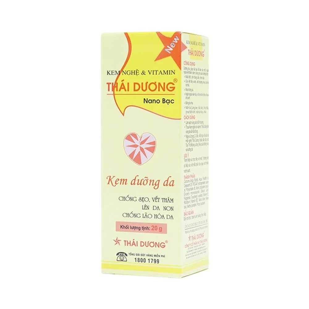 Hình ảnh Kem nghệ và vitamin Thái Dương Nano Bạc dưỡng da, nhanh liền sẹo, mờ vết thâm, nám (20g)