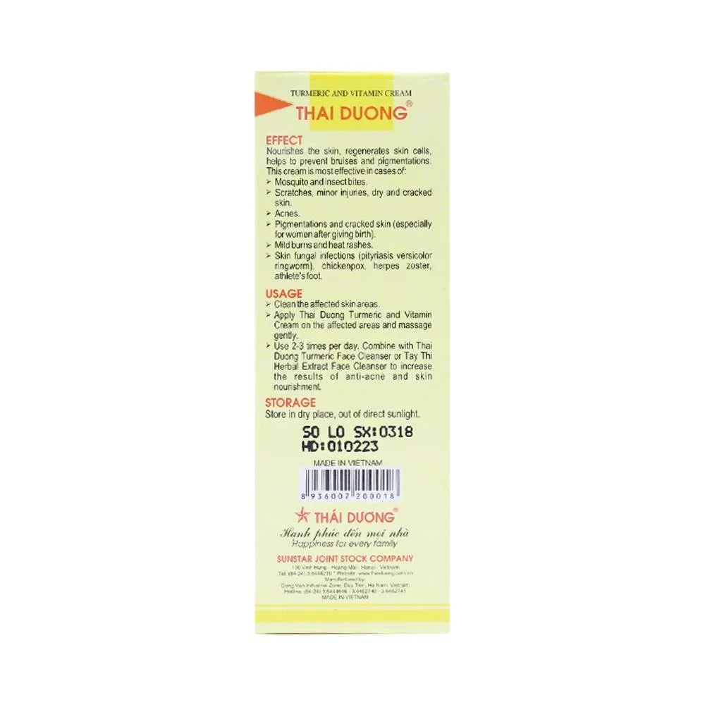 Hình ảnh Kem nghệ và vitamin Thái Dương Nano Bạc dưỡng da, nhanh liền sẹo, mờ vết thâm, nám (20g)