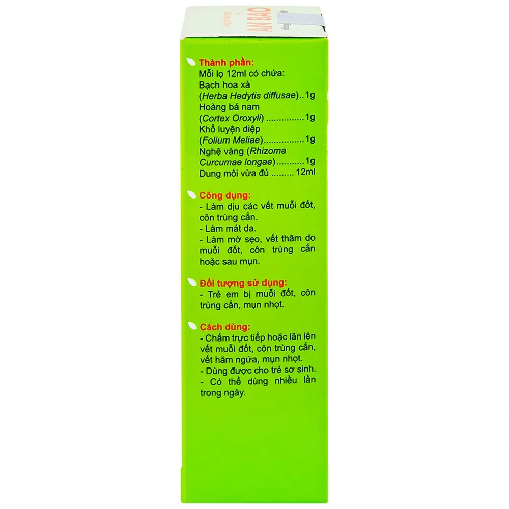 Hình ảnh Dung dịch thảo dược An Bảo hết sưng ngứa do muỗi đốt (12ml)