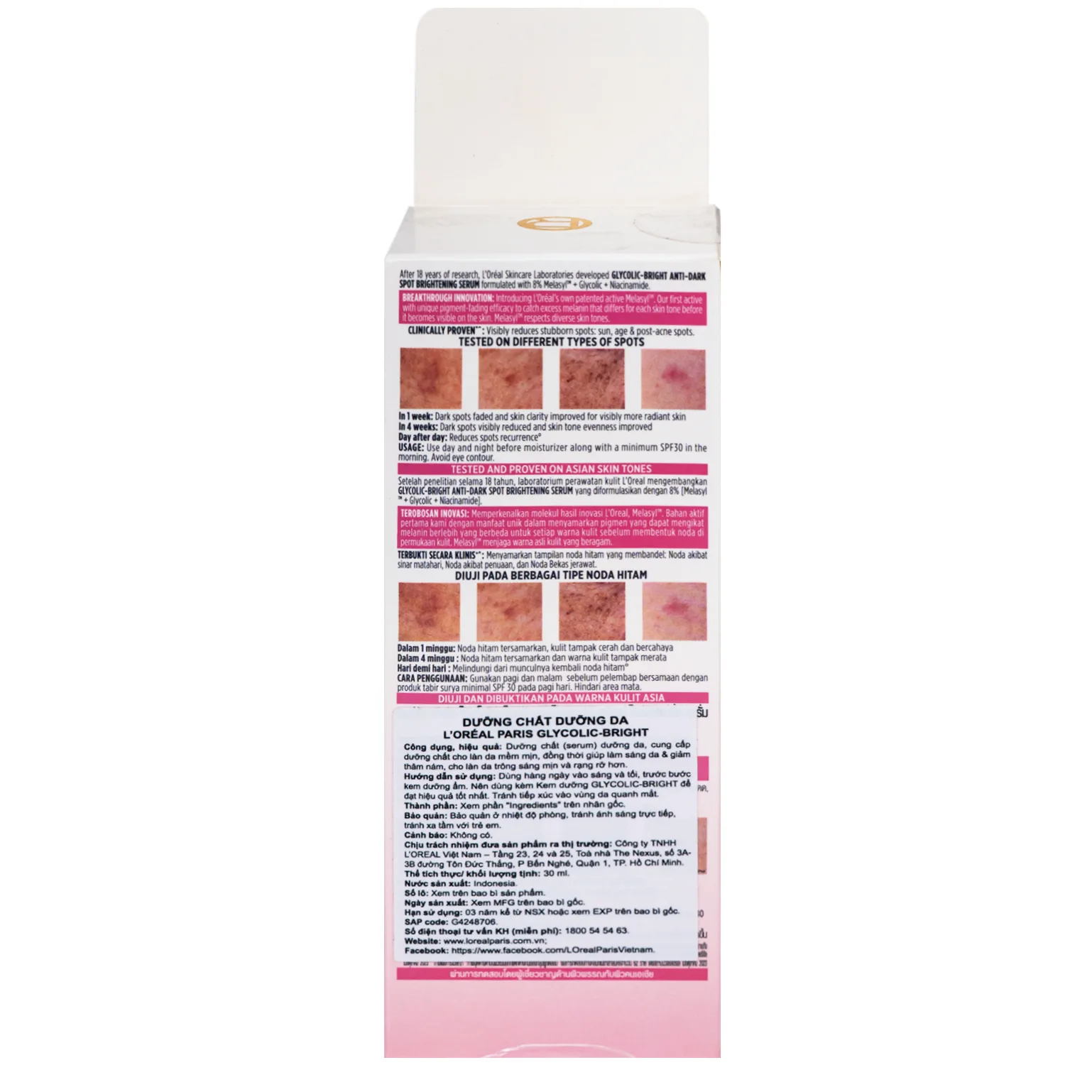 Hình ảnh Tinh chất dưỡng sáng da giảm thâm mụn L'Oréal Glycolic Bright (30ml)