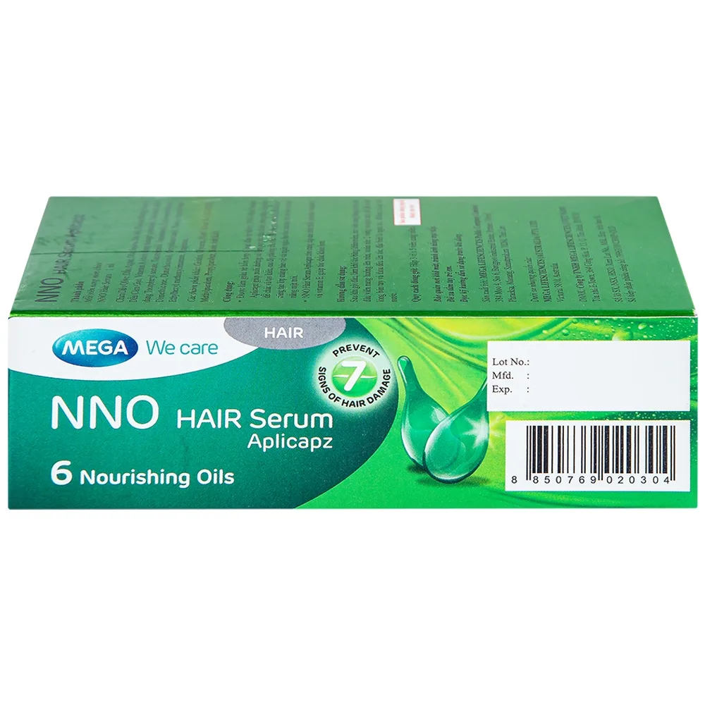 Hình ảnh Dầu dưỡng tóc NNO Hair Serum Aplicapz MEGA We care không gây nhờn dính (3 vỉ x 5 viên)
