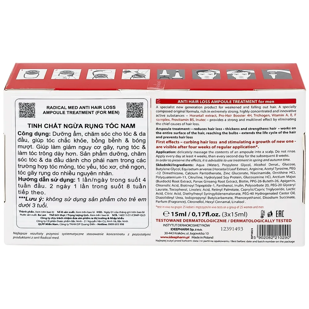 Hình ảnh Tinh chất Radical Med Anti-Hair Loss ngừa rụng tóc cho nam (3 ống)