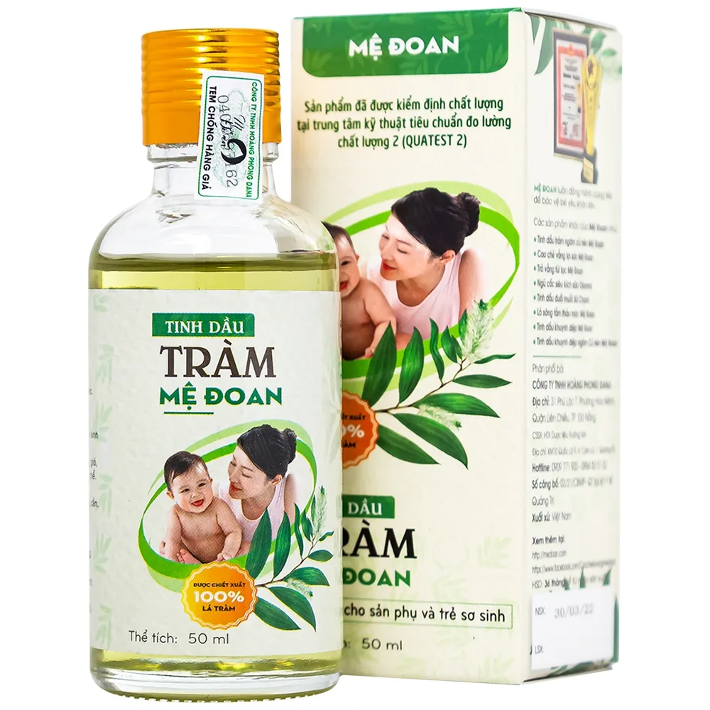 Hình ảnh Tinh dầu Tràm Mệ Đoan hỗ trợ phòng giảm các chứng cảm cúm, sổ mũi, ho, ngạt mũi (50ml)
