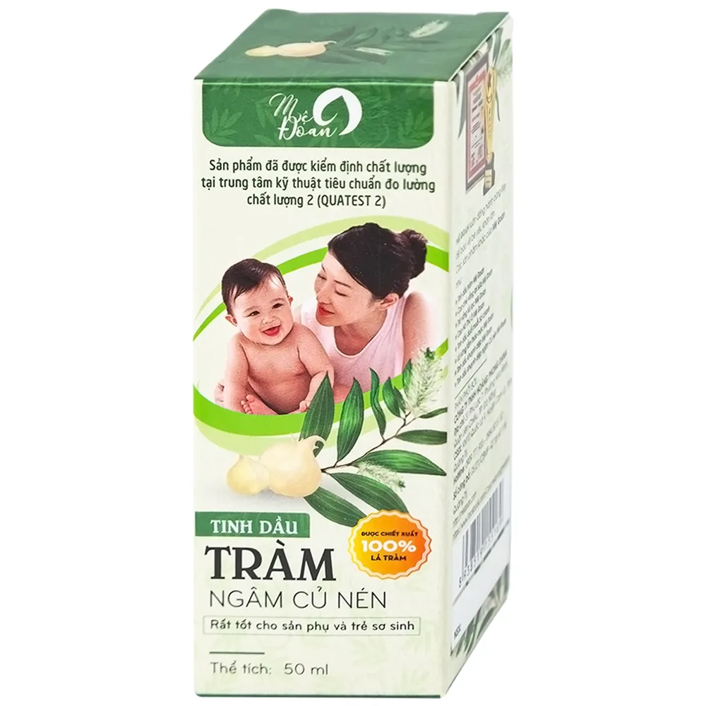 Hình ảnh Tinh dầu tràm ngâm củ nén Mệ Đoan phòng và điều trị cảm cúm, trúng gió, ho, ngạt mũi, long đờm (50ml)