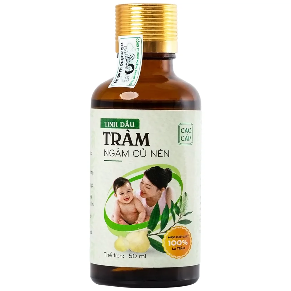 Hình ảnh Tinh dầu tràm ngâm củ nén Mệ Đoan phòng và điều trị cảm cúm, trúng gió, ho, ngạt mũi, long đờm (50ml)