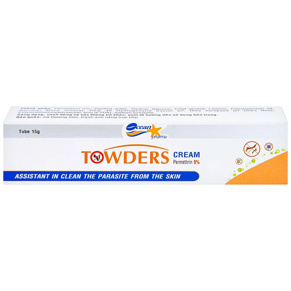 Hình ảnh Kem Towders Cream Quang Xanh hỗ trợ phòng ngừa muỗi, ghẻ,  chấy và giữ ẩm, mềm mịn da (15g)