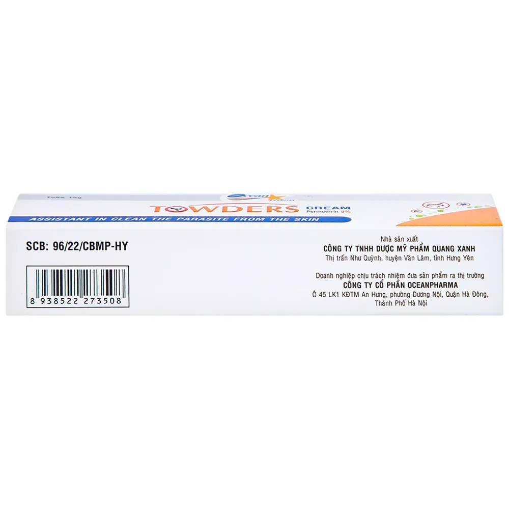 Hình ảnh Kem Towders Cream Quang Xanh hỗ trợ phòng ngừa muỗi, ghẻ,  chấy và giữ ẩm, mềm mịn da (15g)