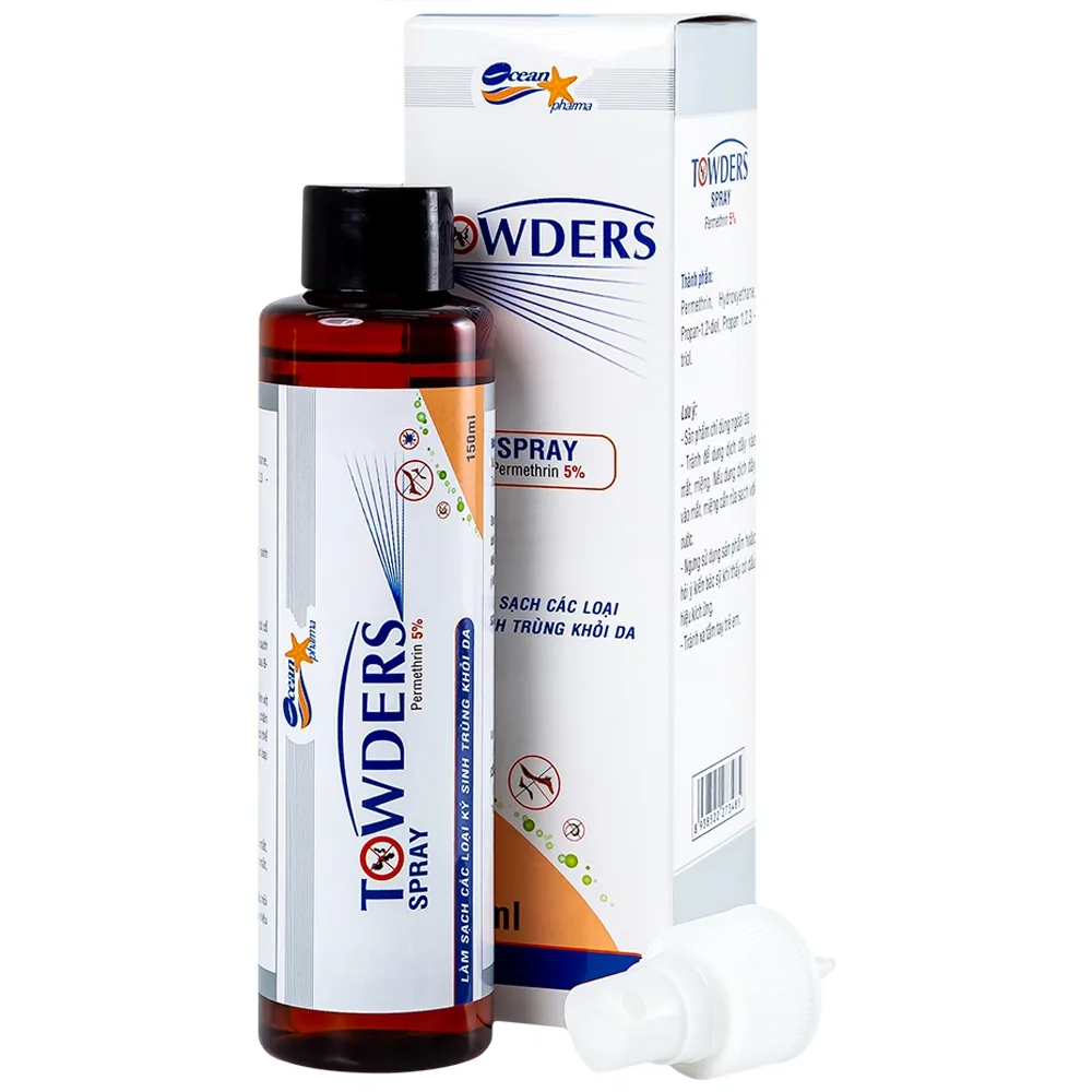 Hình ảnh Xịt dung dịch Towders Spray Ocean Pharma làm sạch các loại ký sinh trùng khỏi da (150ml)