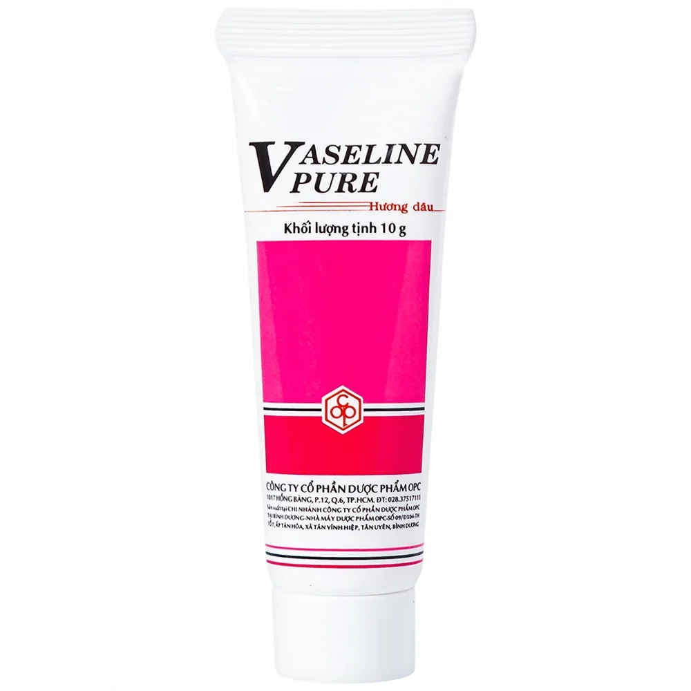 Hình ảnh Kem dưỡng ẩm Vaseline Pure OPC hương dâu phòng nứt môi, khô môi, nứt da bàn chân, bàn tay (10g) 