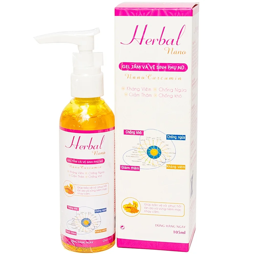 Hình ảnh Gel tắm và vệ sinh phụ nữ Herbal Nano Vinapharma giúp làm sạch, kháng viêm (105ml)