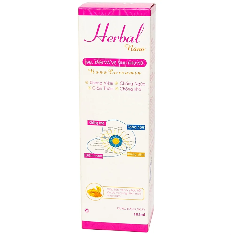 Hình ảnh Gel tắm và vệ sinh phụ nữ Herbal Nano Vinapharma giúp làm sạch, kháng viêm (105ml)