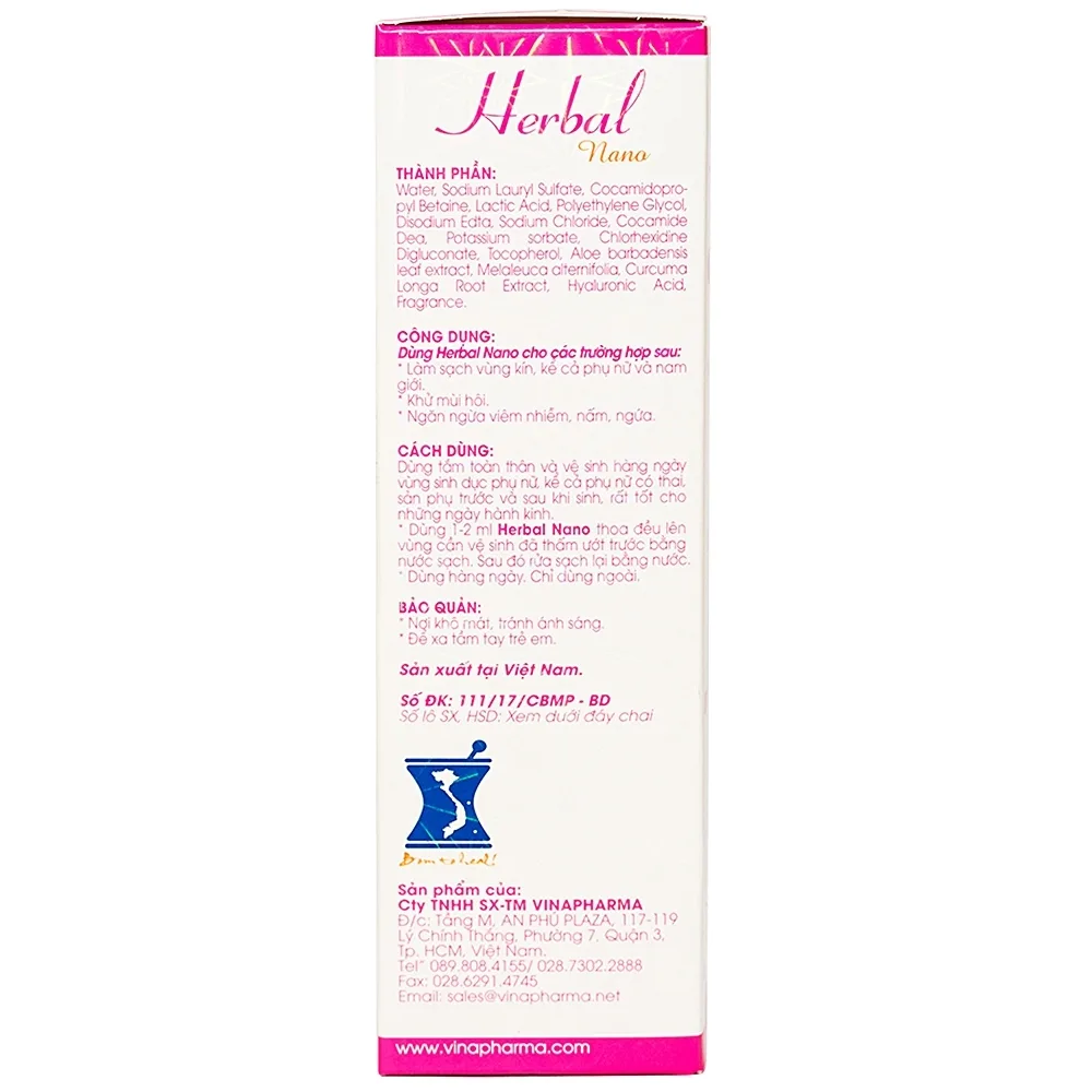 Hình ảnh Gel tắm và vệ sinh phụ nữ Herbal Nano Vinapharma giúp làm sạch, kháng viêm (105ml)