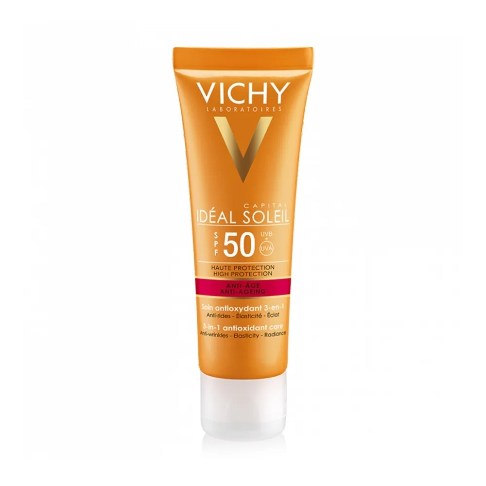 Hình ảnh Kem chống nắng Vichy Idéal Soleil Anti-Age SPF50 bảo vệ da khỏi tác động có hại của ánh nắng mặt trời (50ml)