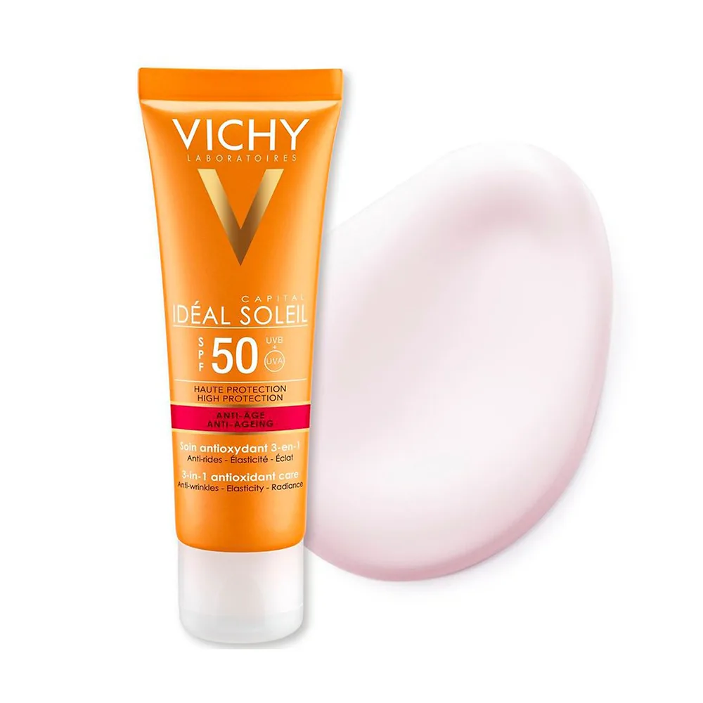 Hình ảnh Kem chống nắng Vichy Idéal Soleil Anti-Age SPF50 bảo vệ da khỏi tác động có hại của ánh nắng mặt trời (50ml)