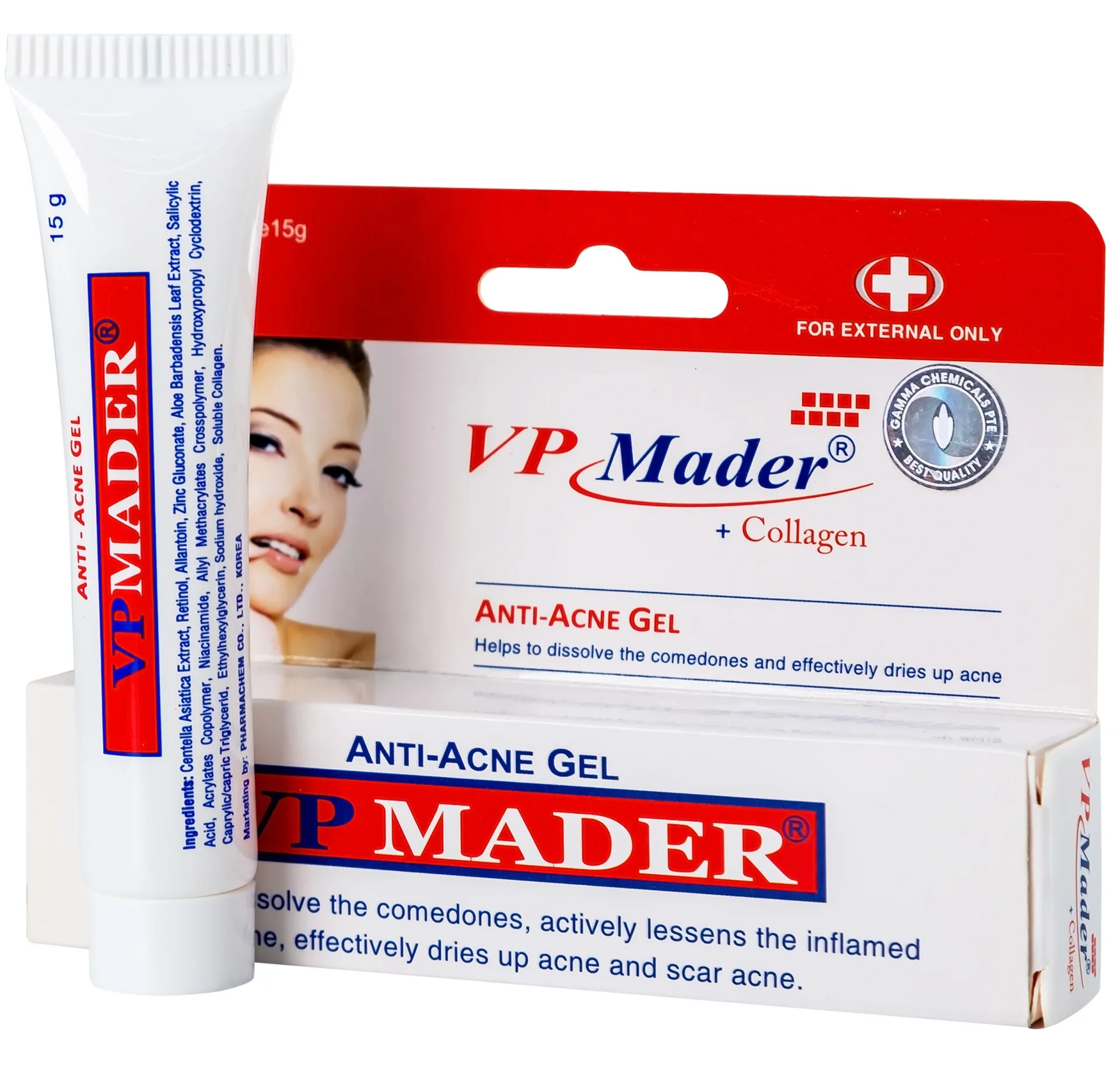 Hình ảnh Gel VP Mader 15g Gamma làm khô và hỗ trợ trị các loại mụn bọc, mụn mủ, mụn đầu đen