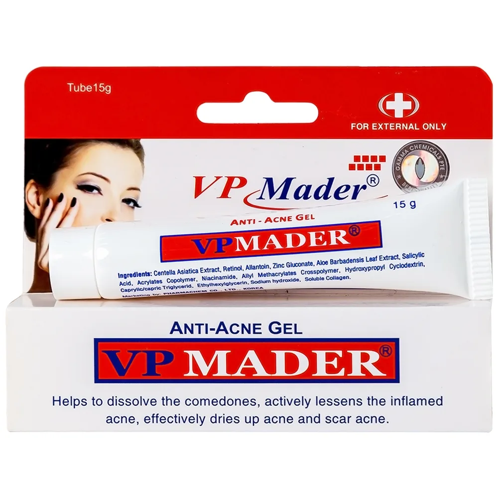 Hình ảnh Gel VP Mader 15g Gamma làm khô và hỗ trợ trị các loại mụn bọc, mụn mủ, mụn đầu đen