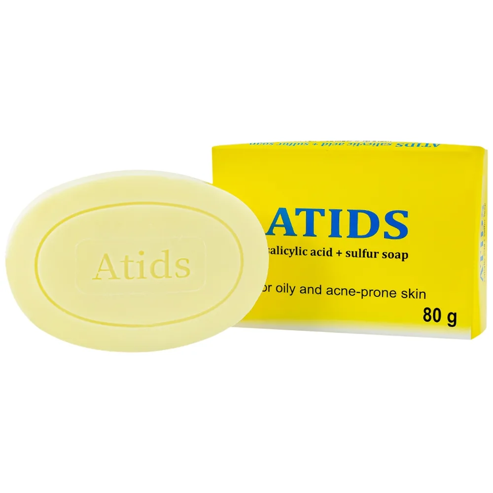 Hình ảnh Xà phòng tắm Atids Salicylic Acid 2% + Sulfur làm sạch da, thích hợp cho da dầu, da mụn (80g)