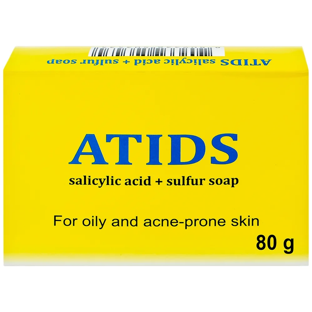 Hình ảnh Xà phòng tắm Atids Salicylic Acid 2% + Sulfur làm sạch da, thích hợp cho da dầu, da mụn (80g)