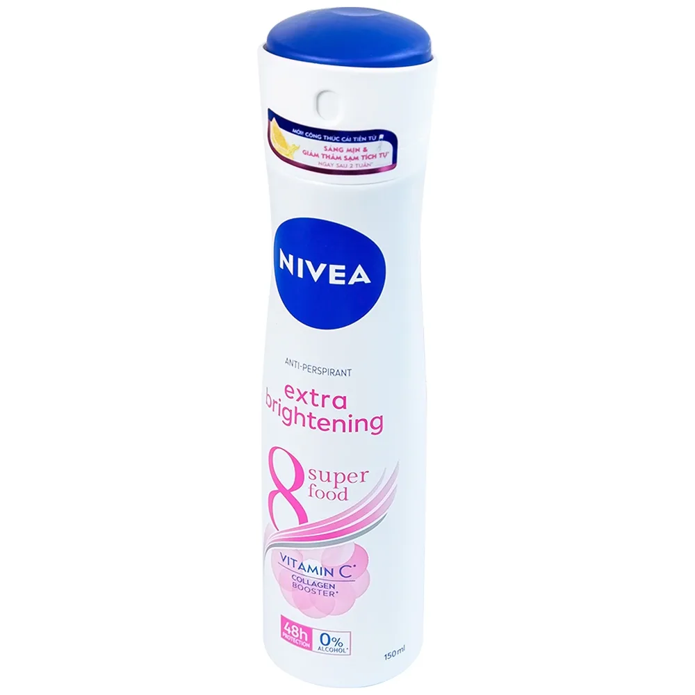 Hình ảnh Xịt khử mùi Nivea Anti-Perspirant Extra Brightening 8 Super Food giảm tiết mồ hôi, ngăn mùi đến 48h (150ml) 